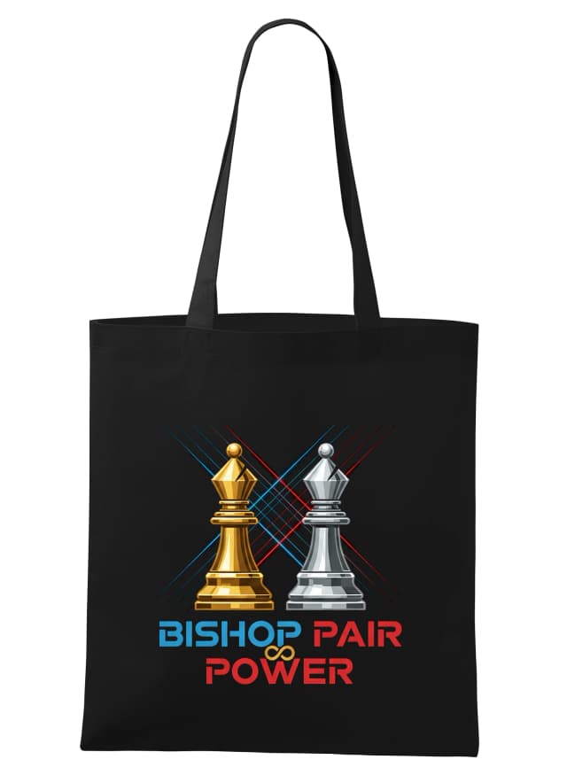 Bishop Pair Power bevásárlótáska arany és ezüst Power on the Diagonalon