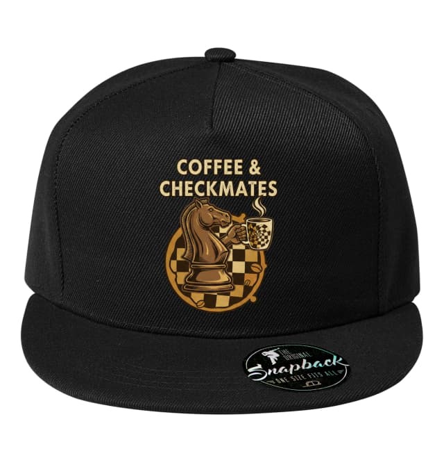 Snapback kávélovas és sakk nyer kupa sakktábla