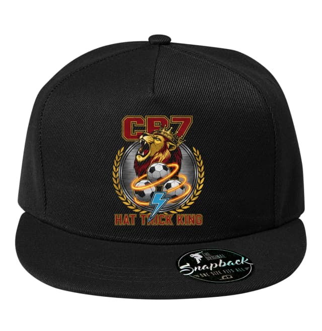 Snapback CR7 Hat Trick King Ordító Oroszlánkorona Három Gól És Villám