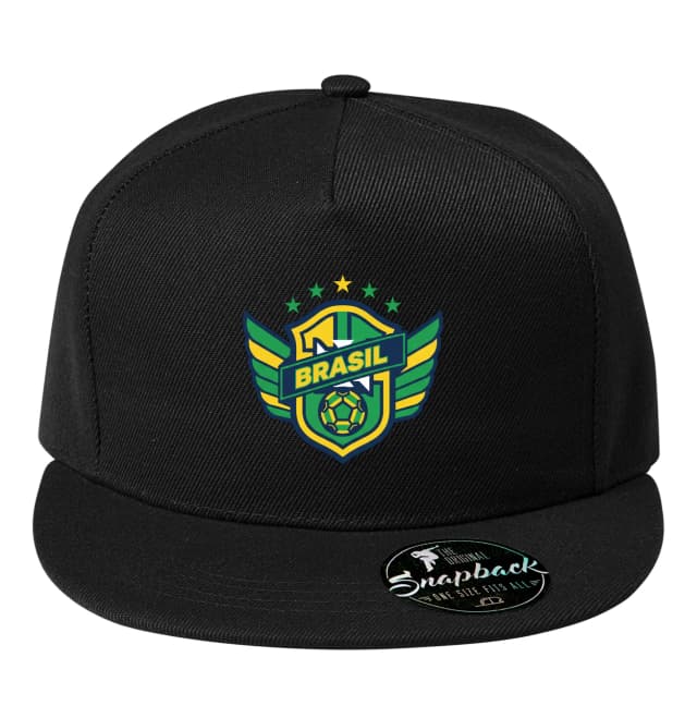 Snapback Wings Brazil Gold Star Football Shield National Pride