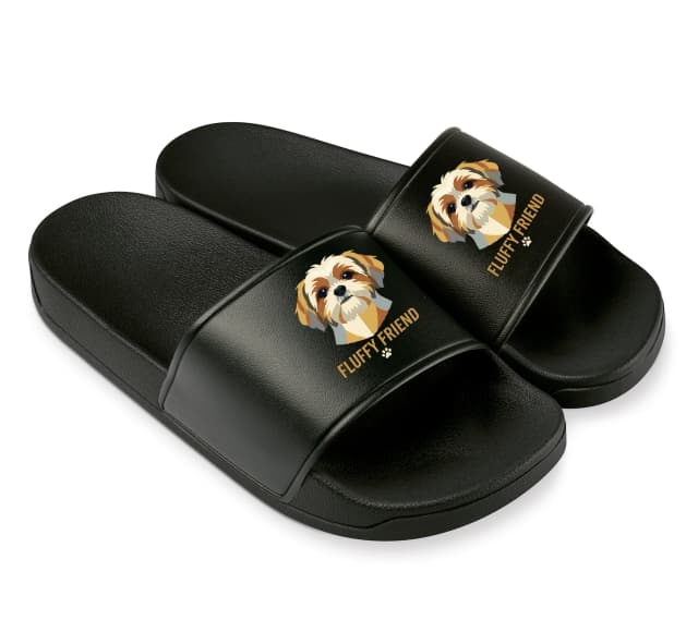 Papucs Aranyos Szőrös Barát Shih Tzu Arany Logó Állatbarátoknak