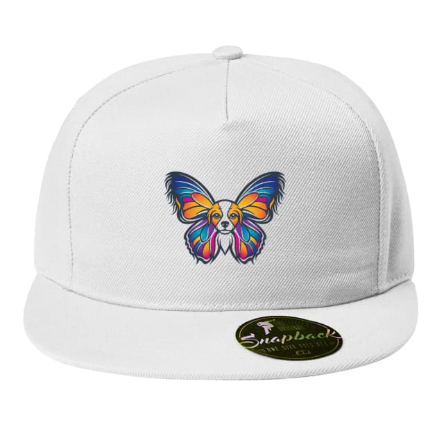 Snapback Papillon szivárványos pillangófülek varázslatos színes illusztráció kutyabarátoknak