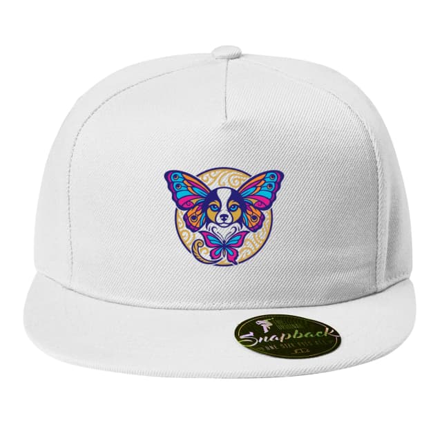 Snapback Papillon Butterfly medál és színes kutyaelegancia szárnyakban