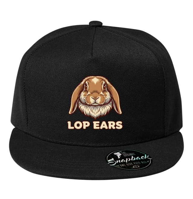 Snapback aranyos lelógó fülű nyúl meleg kabalafigurával és vintage logóval