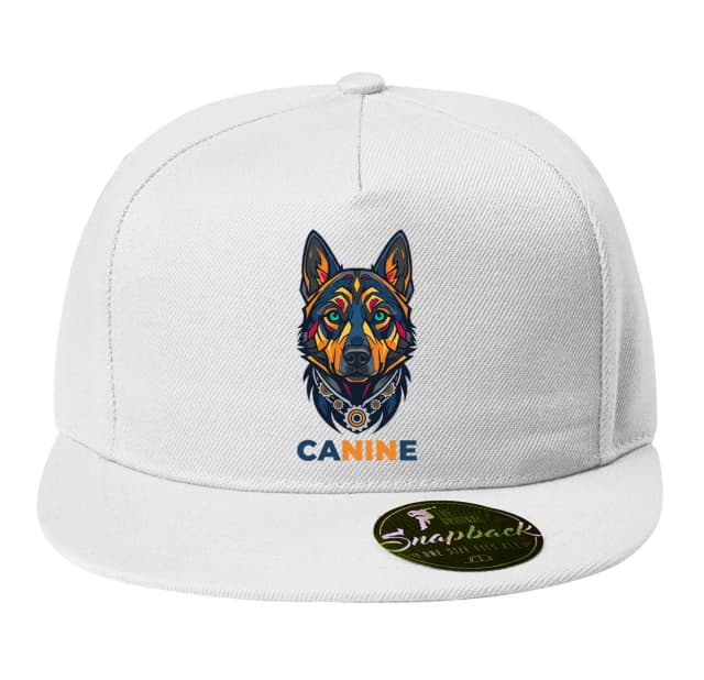 Snapback Canine Mechanical Wolf színes geometrikus illusztráció logóhoz és márkajelzéshez