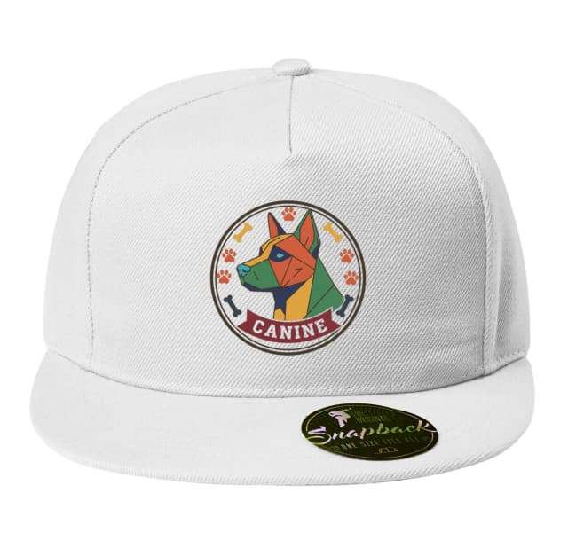 Snapback színes geometrikus kutya jelvény modern logóval mancsokkal és csontokkal