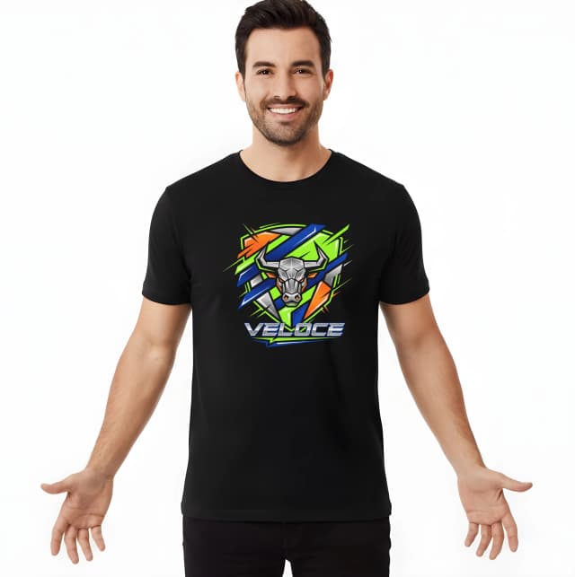 Férfi póló Lightning Bull Veloce Aggressive Geometry Neon Power Luxury Speed