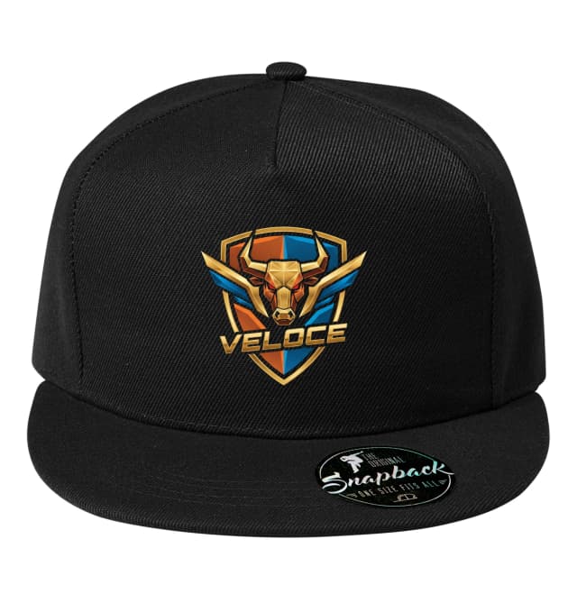 Snapback Gold Aggressive Bull Veloce Emblem of Speed Strength and Esport sapka