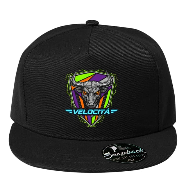 Snapback Aggresszív Metal Bull On Shield Neon Furious Force Sebesség