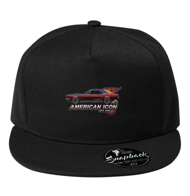 Snapback American Icon Mustang Classic Profile With Flames And Power 1964