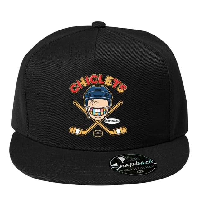 Snapback Chiclets Opcionális Színes Mosoly Jégkorong Őrület Keresztezett Ütőkkel