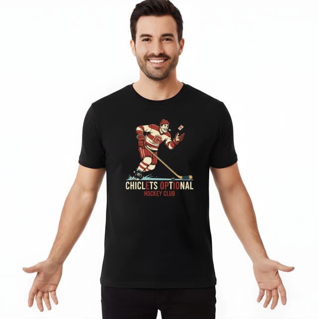 Férfi póló Chiclets Opcionális Retro Hockey Club Jég Nosztalgia És Humor