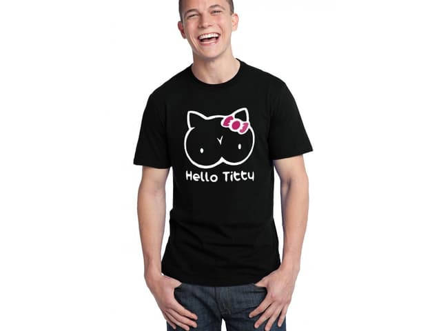 Férfi Hello Kitty paródia póló