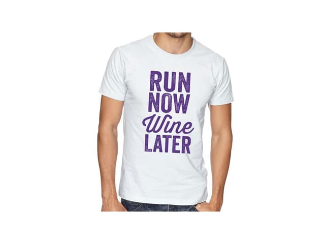 Férfi póló Run Now Wine Later