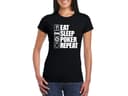 Női póló Eat, Sleep, Poker, Repeat