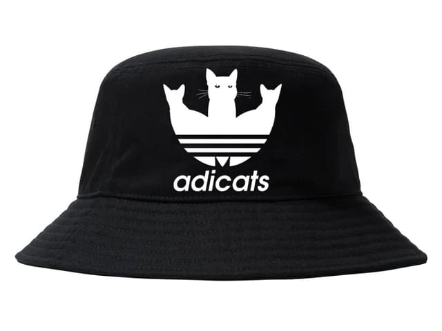 Adicats sapka Adidas paródia